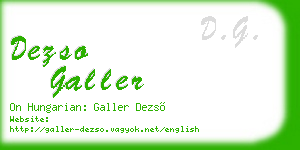 dezso galler business card